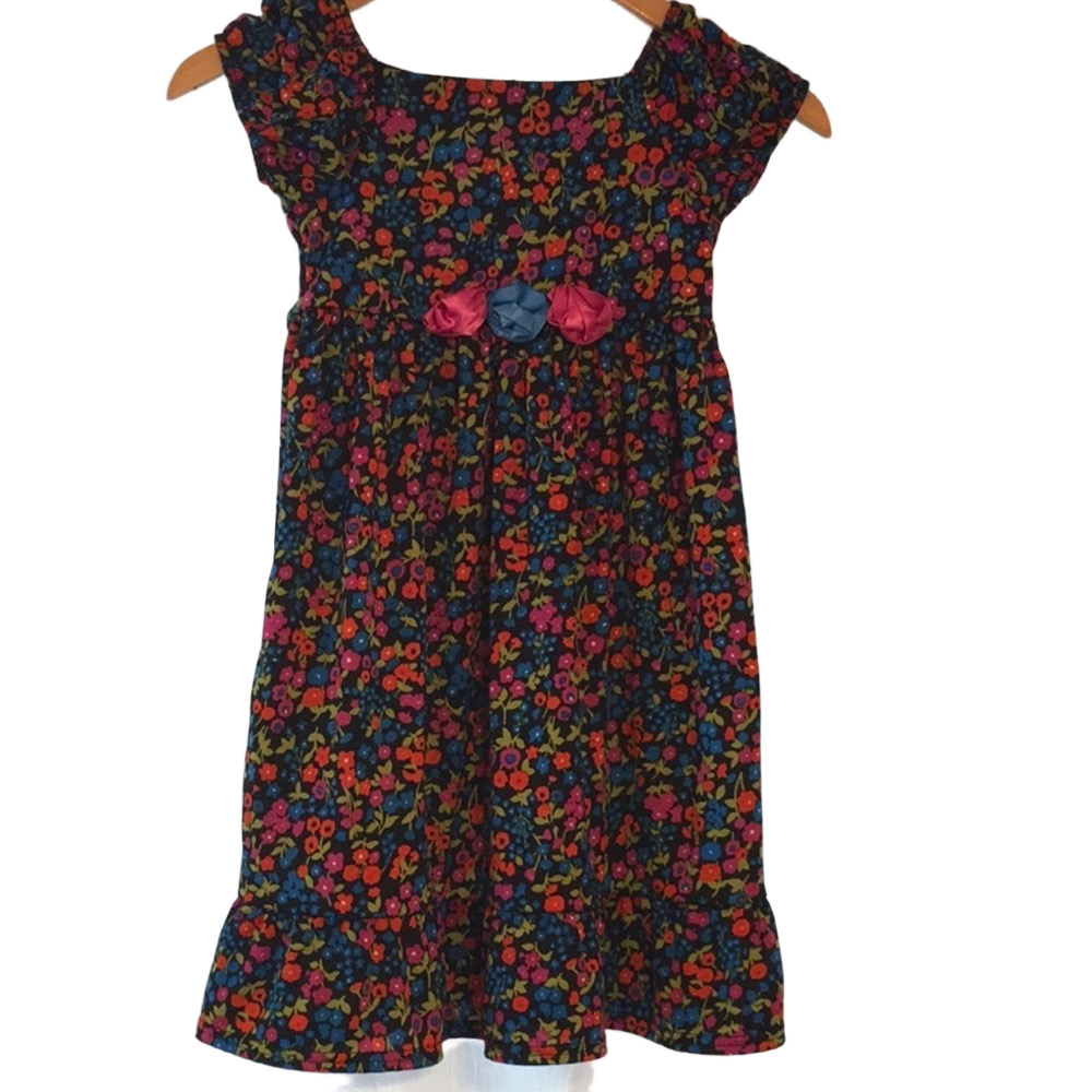 Jenny & Me (6X)  black floral dress GUC